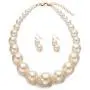 Womens Faux Big Pearl Choker Necklace and Earring Set Fashion Pearl Set Womens Faux Big Pearl Choker Necklace and Earring Set Fashion Pearl Set