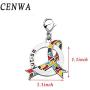 CENWA Autism Ribbon Necklace Asperger Awareness Jewelry Gift for Autism Mom/Autism Teacher/Autistic Girl