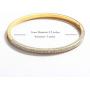 Rose Gold/Gold/Silver Titanium Stainless Steel Pave Cubic Zironia Simulate Diamond Stackable Oval Hinged Bangle Bracelet 6.5''-7''