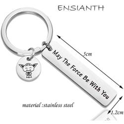 ENSIANTH Yoda Keychain May The Force Be with You Keychain Star Wars Movie Star Wars Gift Funny Gift
