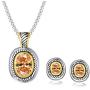 UNY Elegant Wedding Jewelry Sets CZ Crystal French Clip Earring Enhancer Pendant Designer Inspired Valentine Gifts