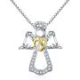 VOROCO 925 Sterling Silver Simple Cute Style Pendant Necklace Birthday Gift Jewelry for Women Girls