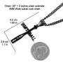 HZMAN Softball Bat Cross Pendant, I CAN DO ALL THINGS STRENGTH Bible Verse Stainless Steel Necklace