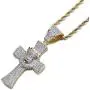 Moca Jewelry Hip Hop Iced Out Bling Lion with Crown Cross Pendant 18K Gold Plated Chain Necklace for Men Women Moca Jewelry Hip Hop Iced Out Bling Lion with Crown Cross Pendant 18K Gold Plated Chain Necklace for Men Women