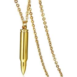 XUANPAI Personalized Stainless Steel Bullet Urn Necklace Keepsake Memorial Ashes Urn Necklaces for Men