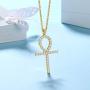 Egyptian Ankh Earrings Cubic Zirconia Iced Out Ankh Cross Earrings for Mens Women 925 Sterling Silver/Black Metal/18K Gold Plated Key of Life Dangle Drop Earrings Amulet Symbol Religious Jewelry