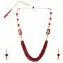 Efulgenz Indian Handcrafted Traditional Designer Simulated Pearl Beaded Multi Stranded Necklace with Dangler Earrings Bollywood Jewelry Sets for Women and Girls