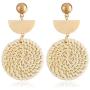 IVRRISS Handmade Rattan Earrings for Women and Girls, 1-6 Paris Set Cute Bohemian Earrings Lightweight