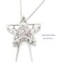QIAN0813 Charm Triple Crystal Star Long Sweater Chain Necklace Fine Jewelry Crystals Women Red Pearl Cross Tassel Necklace