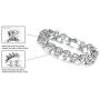 Herinos Women Platinum Plated Cubic Zirconia Tennis Bracelets Wedding Bridal Crystal Bangle