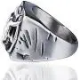 Elfasio Men Stainless Steel Rings Baphomet Goat Devil Demon Pentagram Shar Biker Vintage Jewelry