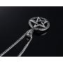 HUANIAN Stainless Steel Pentagram Pendant Necklace for Men Women Wiccan Jewelry