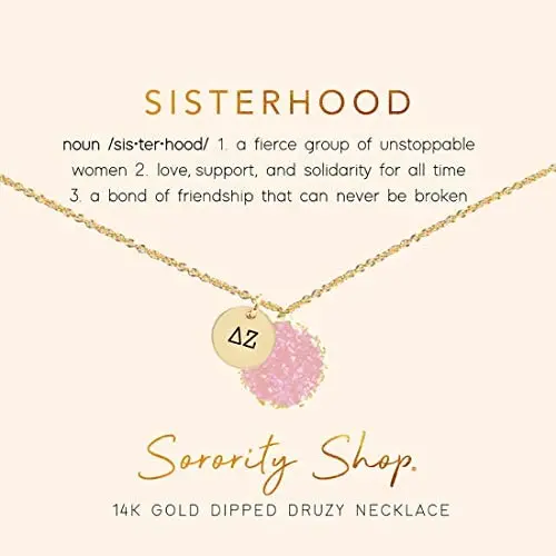 Sorority Shop Delta Zeta Sisterhood Druzy Necklace Sorority Shop Delta Zeta Sisterhood Druzy Necklace