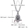 KMASAL Jewelry Hip Hop Iced Out Bling 999 skull Pendant 18K Gold Plated Chain Necklace for Men Women
