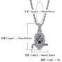 KMASAL Jewelry Hip Hop Iced Out Bling 999 skull Pendant 18K Gold Plated Chain Necklace for Men Women