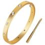XYZONE Love Bracelet Titanium Stainless Steel Bangle Screw Bracelet with Screwdriver-Screw Bracelets for Valentines Wedding Couples Bracelets Girls Adults Girlfriend Birthday Gifts