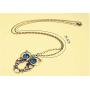 JinYu 4 Pcs Vintage Art Deco Style Bronze Tone Hollow Owl,Turtle, Angel Wingsand Dragonfly Pendant with Turquoise Crystal Eye Inset Necklace Long Chain Necklace Sweater Necklace with Box