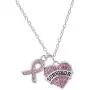 fishhook Crystal Heart Shape Survivor Ribbon Breast Cancer Awareness Pendant Necklace fishhook Crystal Heart Shape Survivor Ribbon Breast Cancer Awareness Pendant Necklace