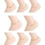 Ofeiyaa 16PCS Ankle Bracelets Beach Layered Anklets Boho Ankle Chains Foot Bracelets Set for Women Adjustable Gold Silve Tone