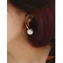 Minimalist Big Pearl Dangle Hoop Earrings for Women Girls Gold Plated Round Tube Chunky Huggie Hoops Cuff Stud Clip 16mm Pearl Drop Earring Fashion Wedding Jewelry Birthday Valentines Day Gifts