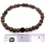Mens Calming Wood and Brass Stretch Bead Bracelet Handcrafted in USA - Brown Mens Calming Wood and Brass Stretch Bead Bracelet Handcrafted in USA - Brown