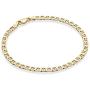 Miabella 18K Gold Over Sterling Silver Italian 3mm, 4mm Solid Diamond-Cut Mariner Link Chain Bracelet for Men Women, 6.5, 7, 7.5, 8 Inch Made in Italy