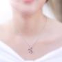 GuqiGuli Sterling Silver Dog Paw Print with Rose Gold Heart Charm Pendant Necklace, 18