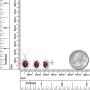 Gem Stone King 925 Sterling Silver Red Garnet Pendant Earrings Set For Women (2.80 Ct Oval with 18 Inch Silver Chain)