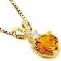 14 Karat Yellow Gold Heart Shape 0.75 Carats Citrine Diamond Pendant