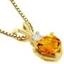 14 Karat Yellow Gold Heart Shape 0.75 Carats Citrine Diamond Pendant 14 Karat Yellow Gold Heart Shape 0.75 Carats Citrine Diamond Pendant