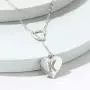 A - Z Heart Initial Necklace, 14K White Gold Plated Letter Necklace Y-Necklace Silver for Women Girls, Adjustable Heart Initial Cubic Zirconia Alphabet Necklace with Gift Box Card