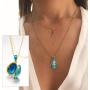 U7 Orthodox Cross Pendant & Chain 22'' 18K Gold Plated Enamel Message Necklace
