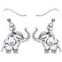 WEVENI Alloy Silver Gold Plated Cute Tiny Elephant Earrings Dangle Drop Antique Jewelry For Women Girls Dainty Gift