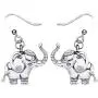 WEVENI Alloy Silver Gold Plated Cute Tiny Elephant Earrings Dangle Drop Antique Jewelry For Women Girls Dainty Gift