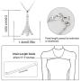 GemsChest Sterling Silver Eiffel Tower Pendant Necklace Paris Jewelry for Women with 18'' Silver Chain
