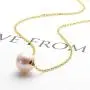 18K Gold White Pearl Pendant Necklace 9.5-10mm Freshwater Cultured Single Pearl Necklace Gifts for Women Wife Mom Girls Valentines Day - White Gold/Yellow Gold 18K Gold White Pearl Pendant Necklace 9.5-10mm Freshwater Cultured Single Pearl Necklace Gifts for Women Wife Mom Girls Valentines Day - White Gold/Yellow Gold