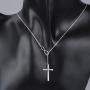 925 Sterling Silver Faith Hope Love Cross Pendant Necklace Cubic Zirconia for Women Teen Girls Christian Birthday Christmas Jewelry Gift