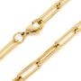Stonemint 18k Warm Yellow Gold-Plated 4.8mm Paperclip Link Chain Necklace and Bracelet - 6.75''- 24''