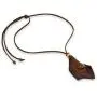 NOVICA Tigers Eye Wood Mens Leather Pendant Necklace, 35'' Thai Cowboy