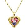 DYD Heart Necklace, Gold Plated Cubic Zirconia Dainty Necklace for Women and Girl Birthday for Mom/Wife/Sister/Best Friend with Dainty Jewelry Box