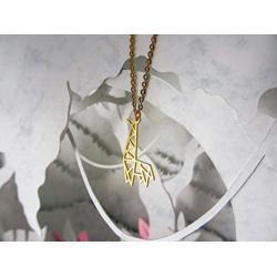 La Menagerie Giraffe Gold Origami Jewelry & Gold Geometric Necklace – 18 Karat Plated Gold Necklace & Giraffe Necklaces for Women – Giraffe Necklace for Girls & Origami Necklace