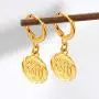 Gold Huggie Hoop Earrings with Dangle Charm|Platinum or 18K Gold Plated Allah Earrings,Small Heart/Coin Style Drop Earrings for Women Girls Gold Huggie Hoop Earrings with Dangle Charm|Platinum or 18K Gold Plated Allah Earrings,Small Heart/Coin Style Drop Earrings for Women Girls