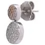 Izaara 925 Sterling Silver White Round CZ Disc Shape Dangle Earrings for Women and Girls