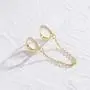 CHESKY 14K Gold Plated Zirconia Handcuff Hoop Earrings Double Piercing Earrings Dangle Chain Huggie Hoop Earrings for Men Women 1PC