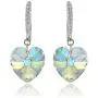 Sterling Silver Heart Dangle Earrings Created with Swarovski Crystals Sterling Silver Heart Dangle Earrings Created with Swarovski Crystals
