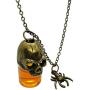 ApinJe Detachable Steampunk Skull Pendant Glass Bottle Necklace Skeleton Spider Hallowenn Decoration Costume Jewelry