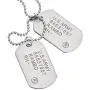 COOLSTEELANDBEYOND Satin Two-Pieces Mens Military Army Dog Tag Pendant Necklace with 28 inches Ball Chain