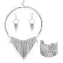 3 Pcs Statement Bib Necklace with Metal Fringe Drop Choker Necklace Earrings Bracelet Set Fashion Bohemian Punk Ethnic Style African Jewelry for Women and Girls (Gold,Silver) 3 Pcs Statement Bib Necklace with Metal Fringe Drop Choker Necklace Earrings Bracelet Set Fashion Bohemian Punk Ethnic Style African Jewelry for Women and Girls (Gold,Silver)