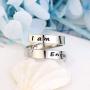 Flzaitian Stainless Steel Open Wrap Ring Inspirational Jewelry Encouragement Gift Adjustable Graduation Cocktail Party Ring