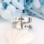 Flzaitian Stainless Steel Open Wrap Ring Inspirational Jewelry Encouragement Gift Adjustable Graduation Cocktail Party Ring